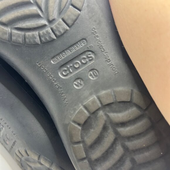 Crocs Womens Black Slip-On Flats Size 10 Lightweight Casual Shoes - Picture 5 of 7